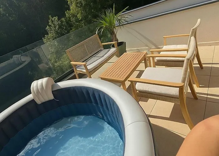 公寓 Magnifique T3 Standing Avec Jacuzzi En Supplement Parking Privee 艾克斯莱班